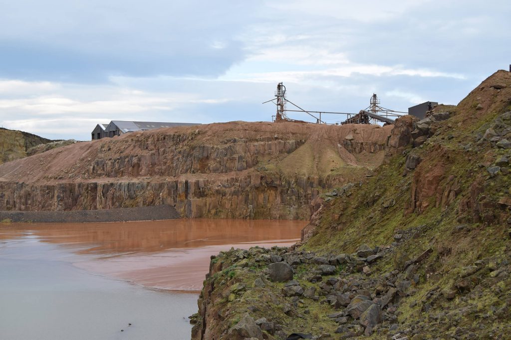 quarry equipment above the water