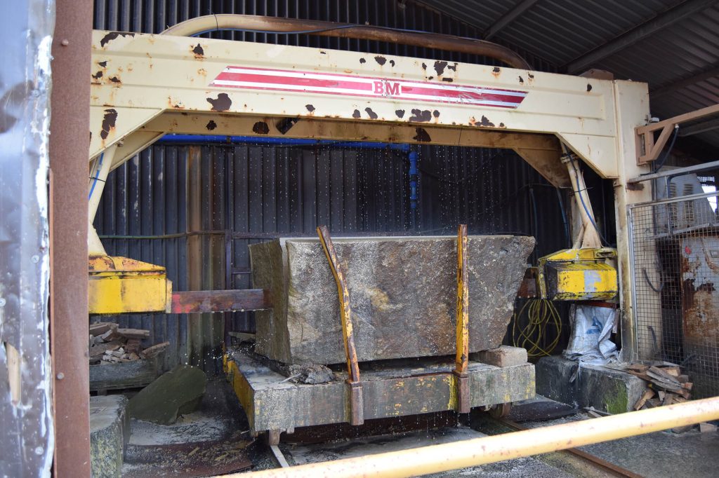 stone being cut to size