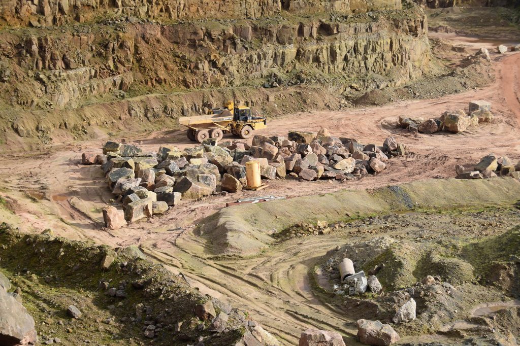 large rocks at quarry