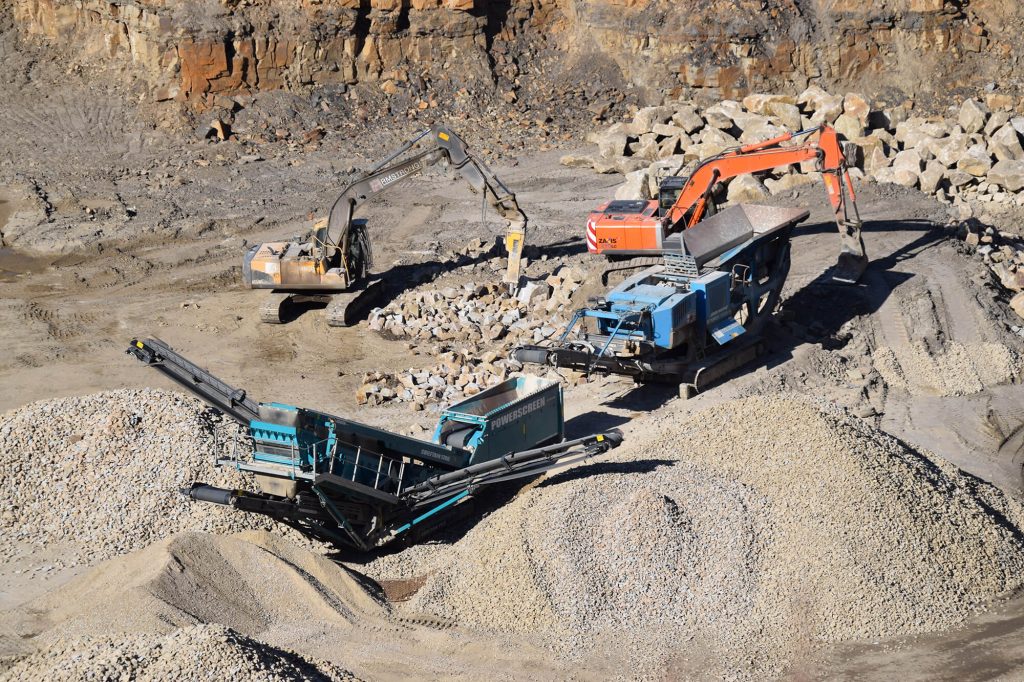 Machinery working at Brinscall Quarry