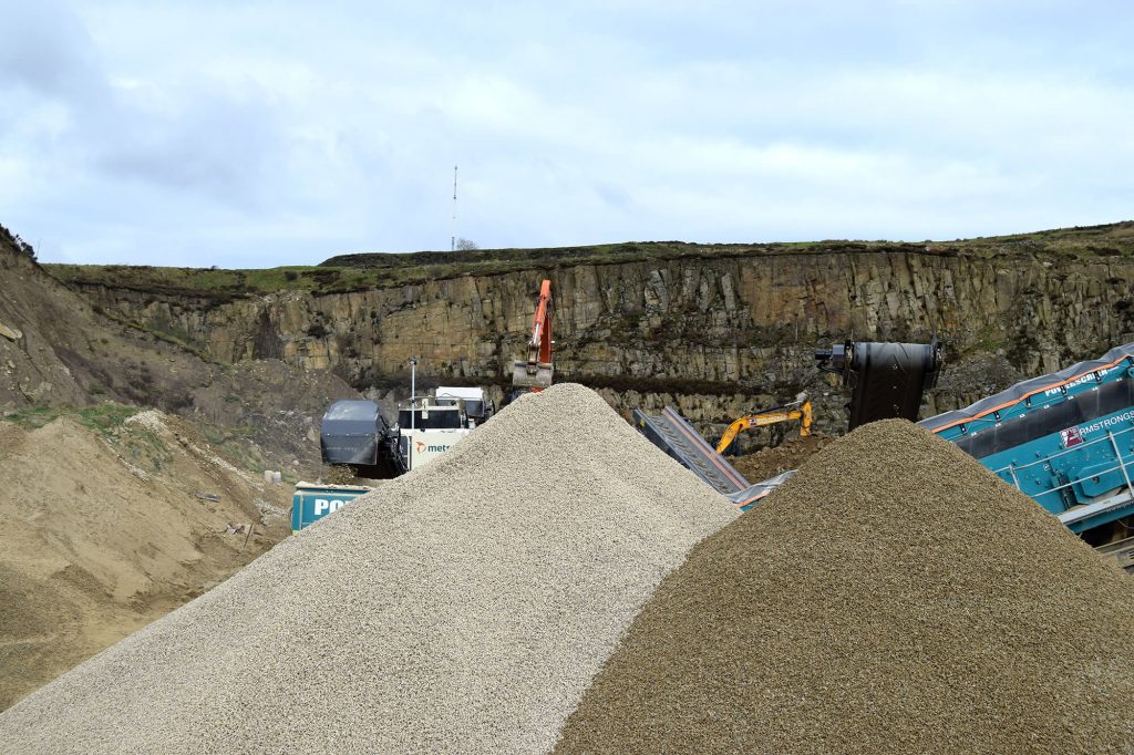 piles of aggregate products