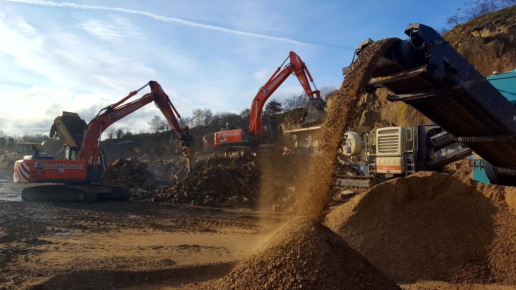 Aggregates undergoing processing