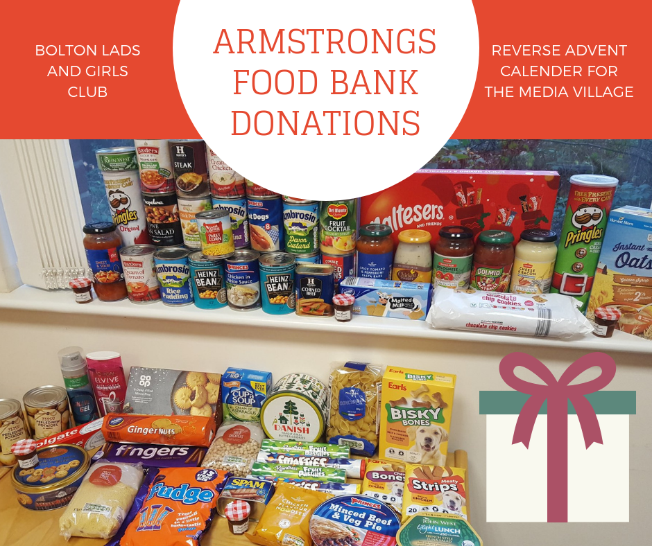 Armstrongs food bank donations