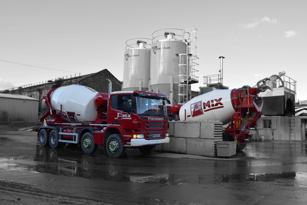 Amix Ready mixed concrete wagons at depot